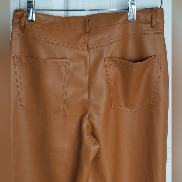 NWT 7 For All Mankind Women's Faux Leather Pants Size Medium Camel - Picture 5 of 16